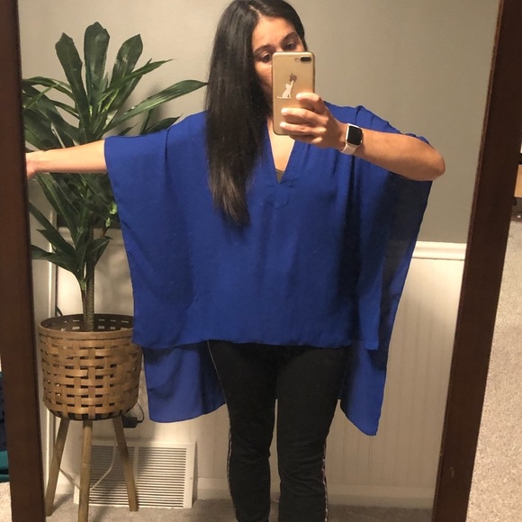 ❤️ Dear Apple High Low Royal Blue Blouse - Picture 7 of 11